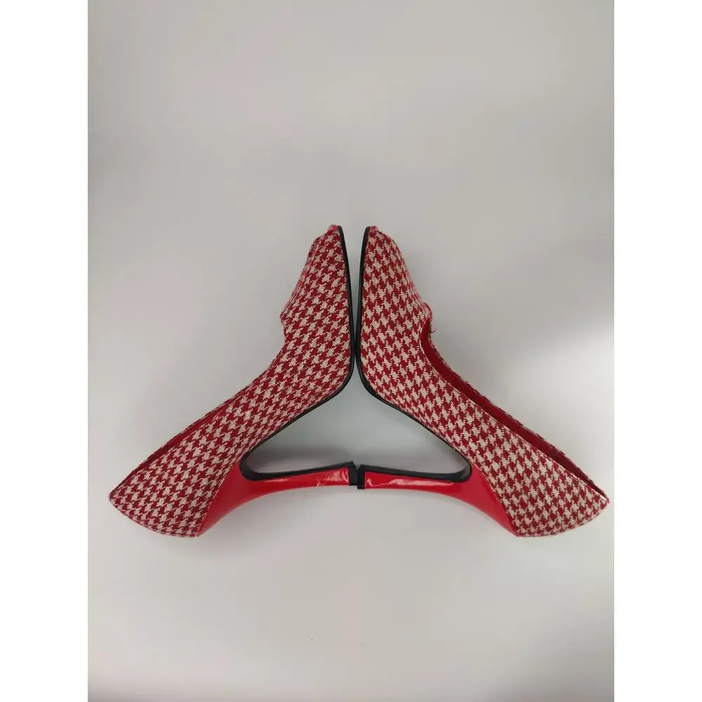Vintage Y2K Red peep toe pumps sz 7